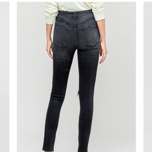 Vervet high rise distressed exposed button fly ankle skinny jeans size 26 - Picture 7 of 16